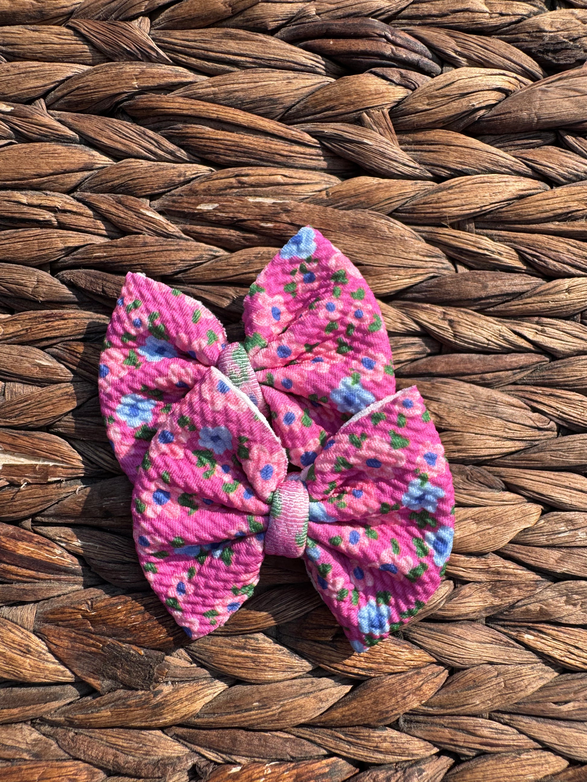 Flowers on Pink Fabric