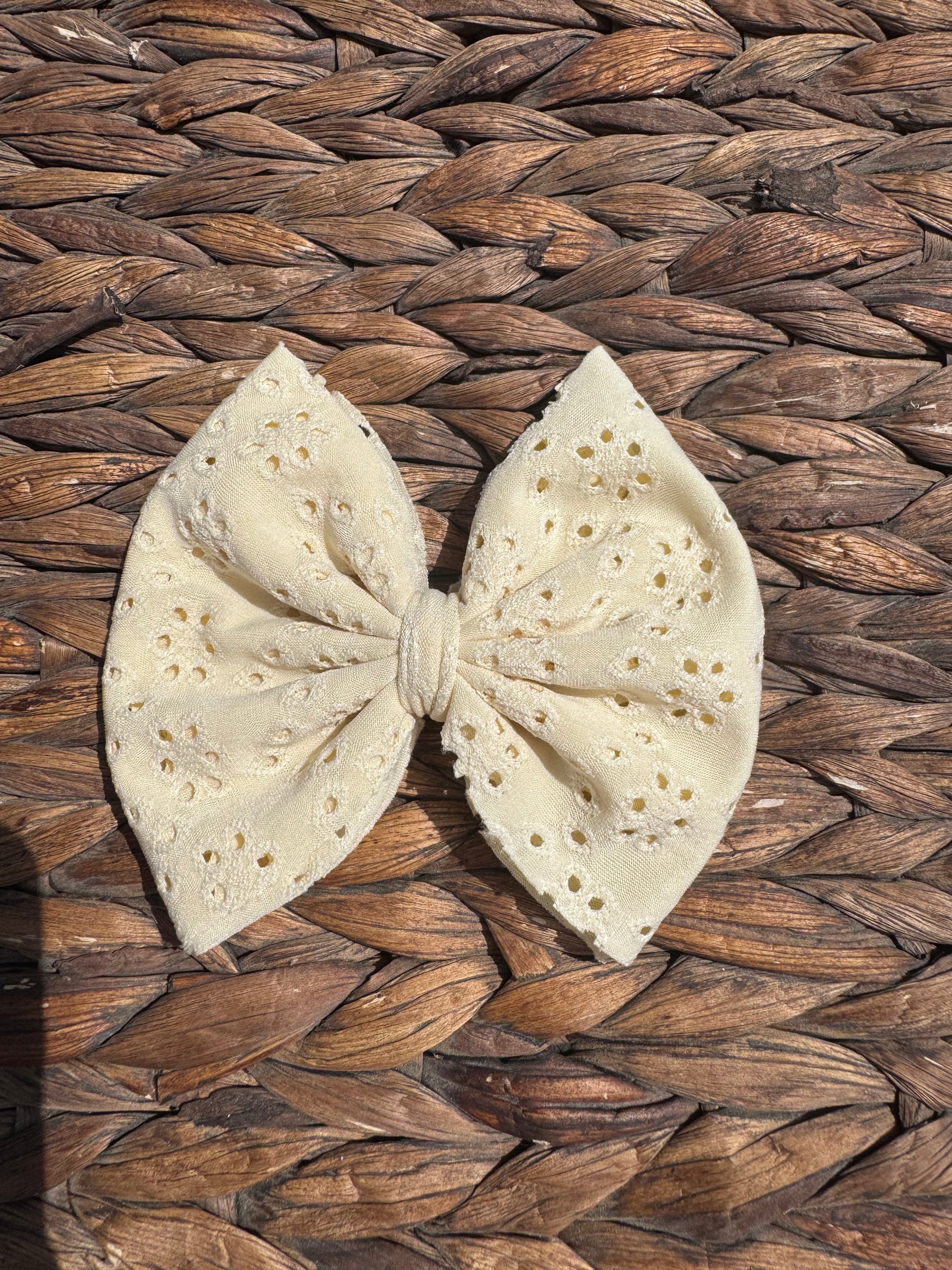 Beige Eyelet Fabric