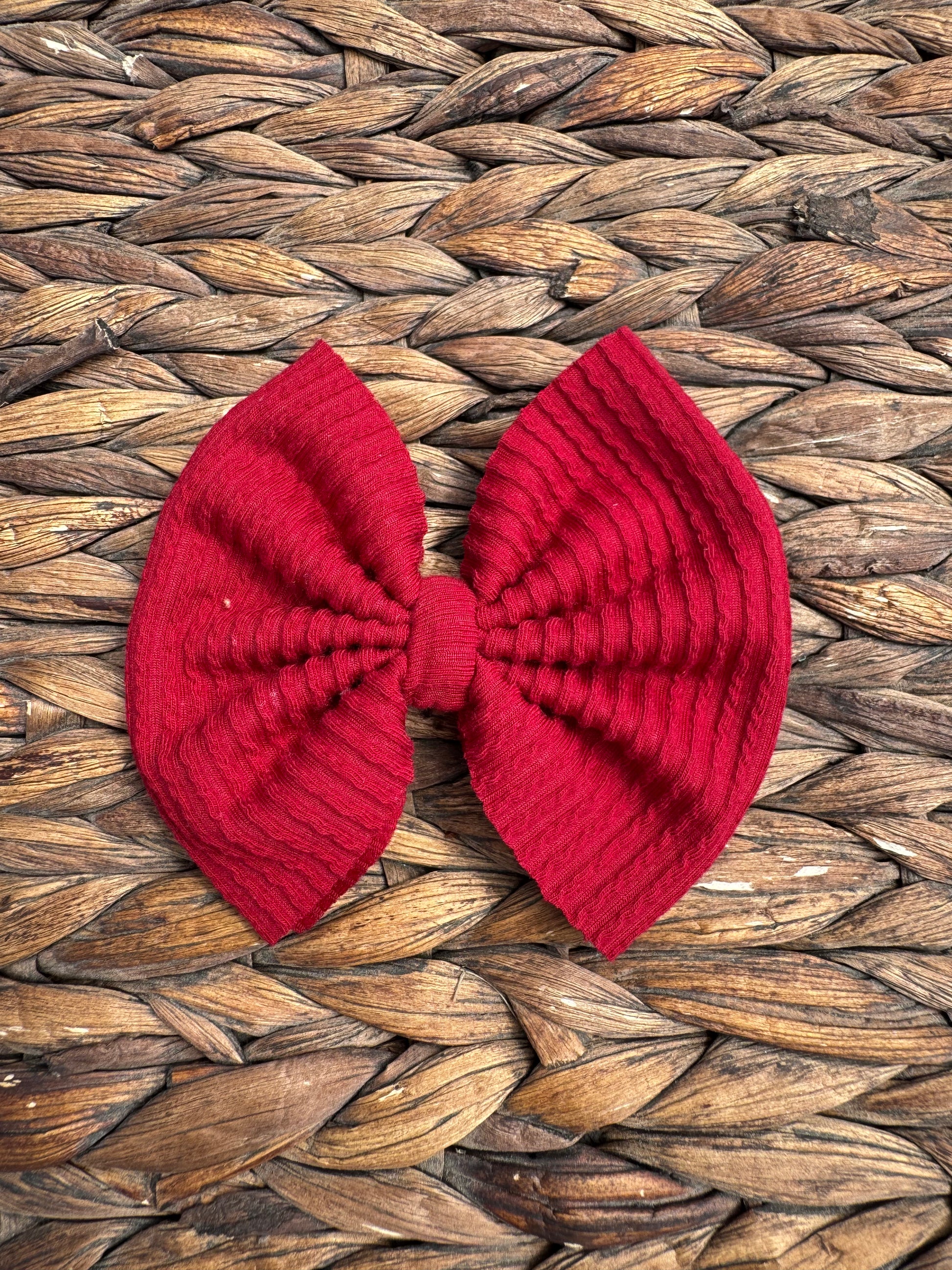 Deep Red Ribbed Fabric