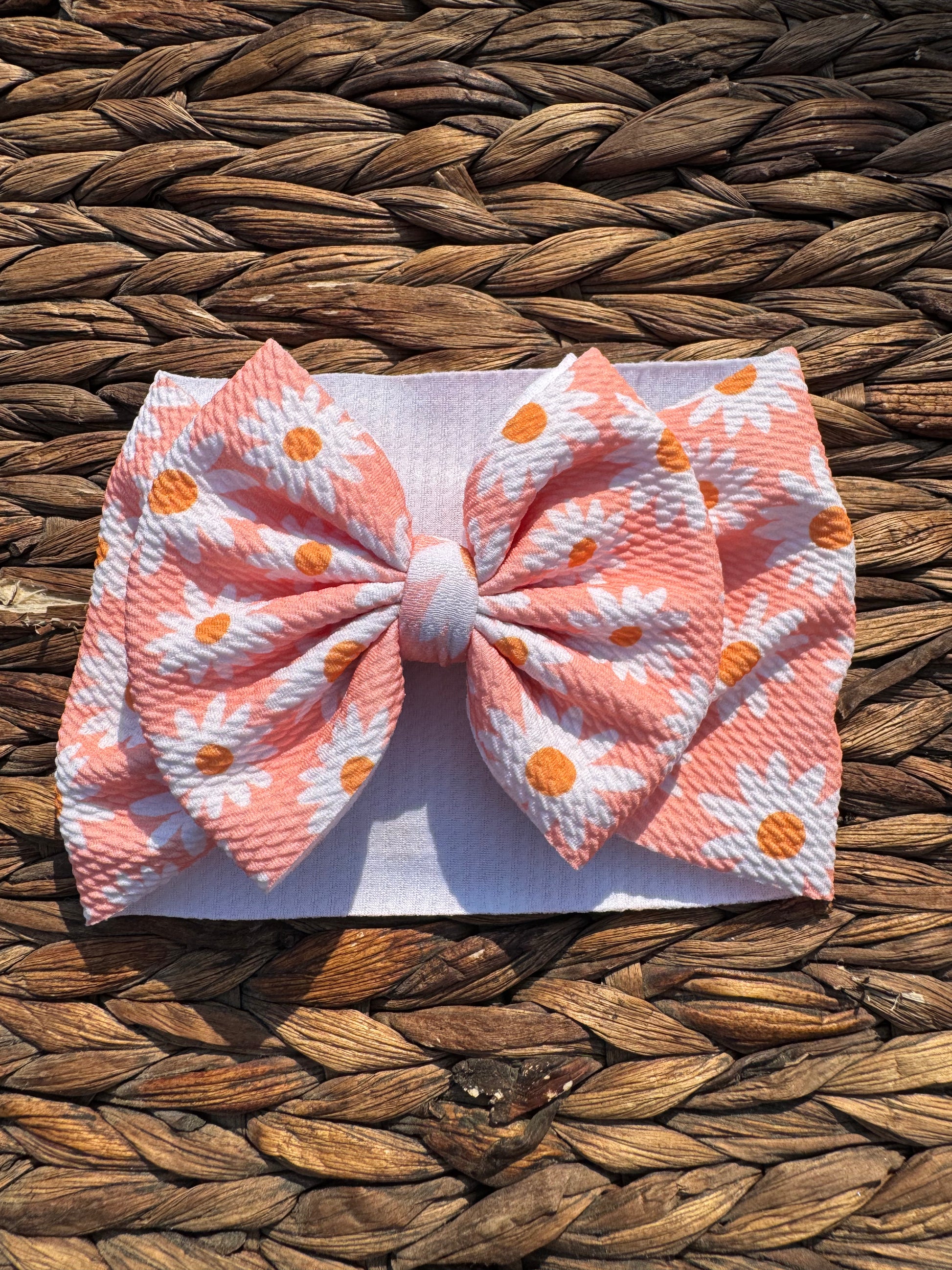 Flowers on Peach Headwrap