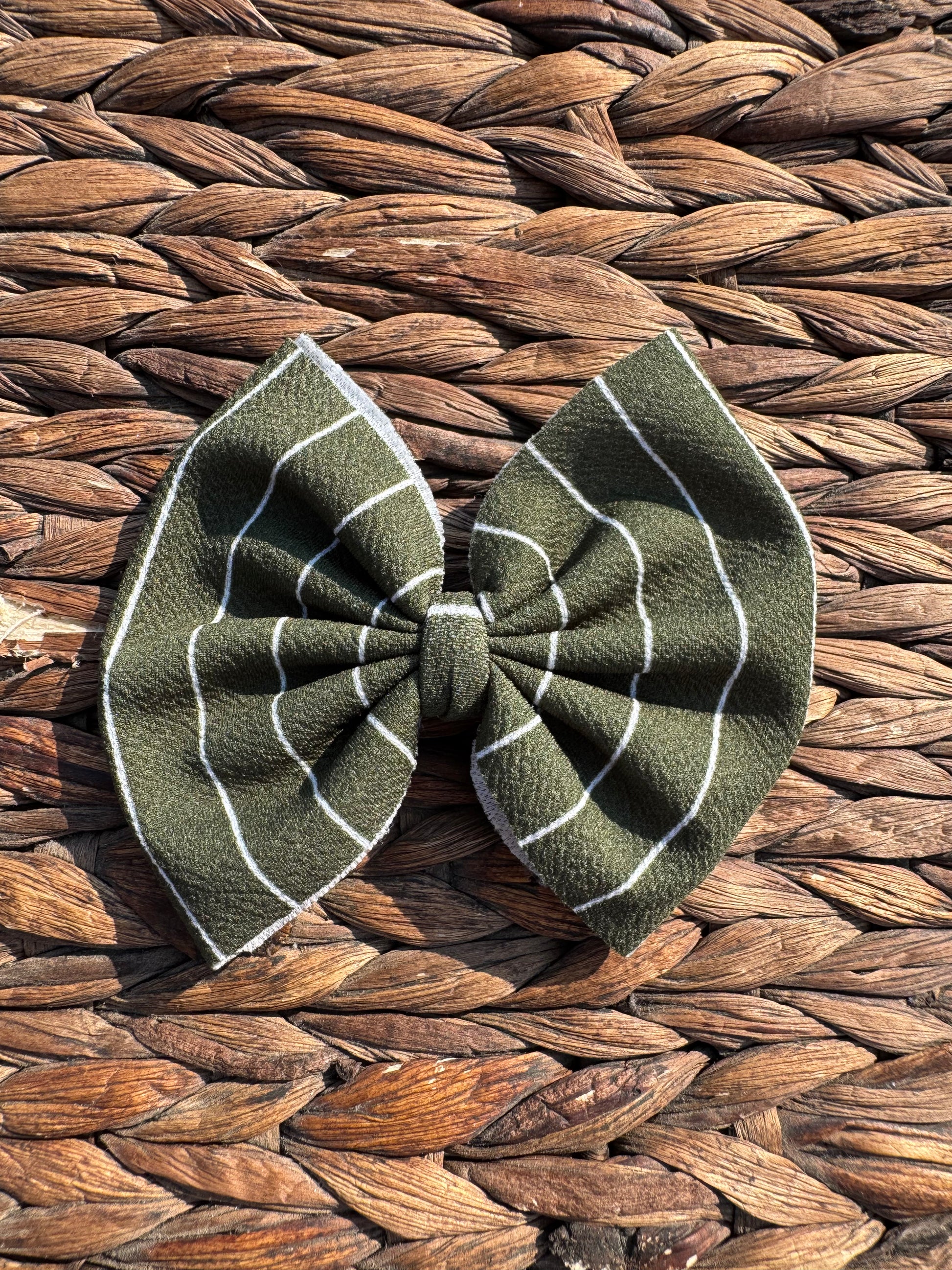 Green with White Stripes Fabric