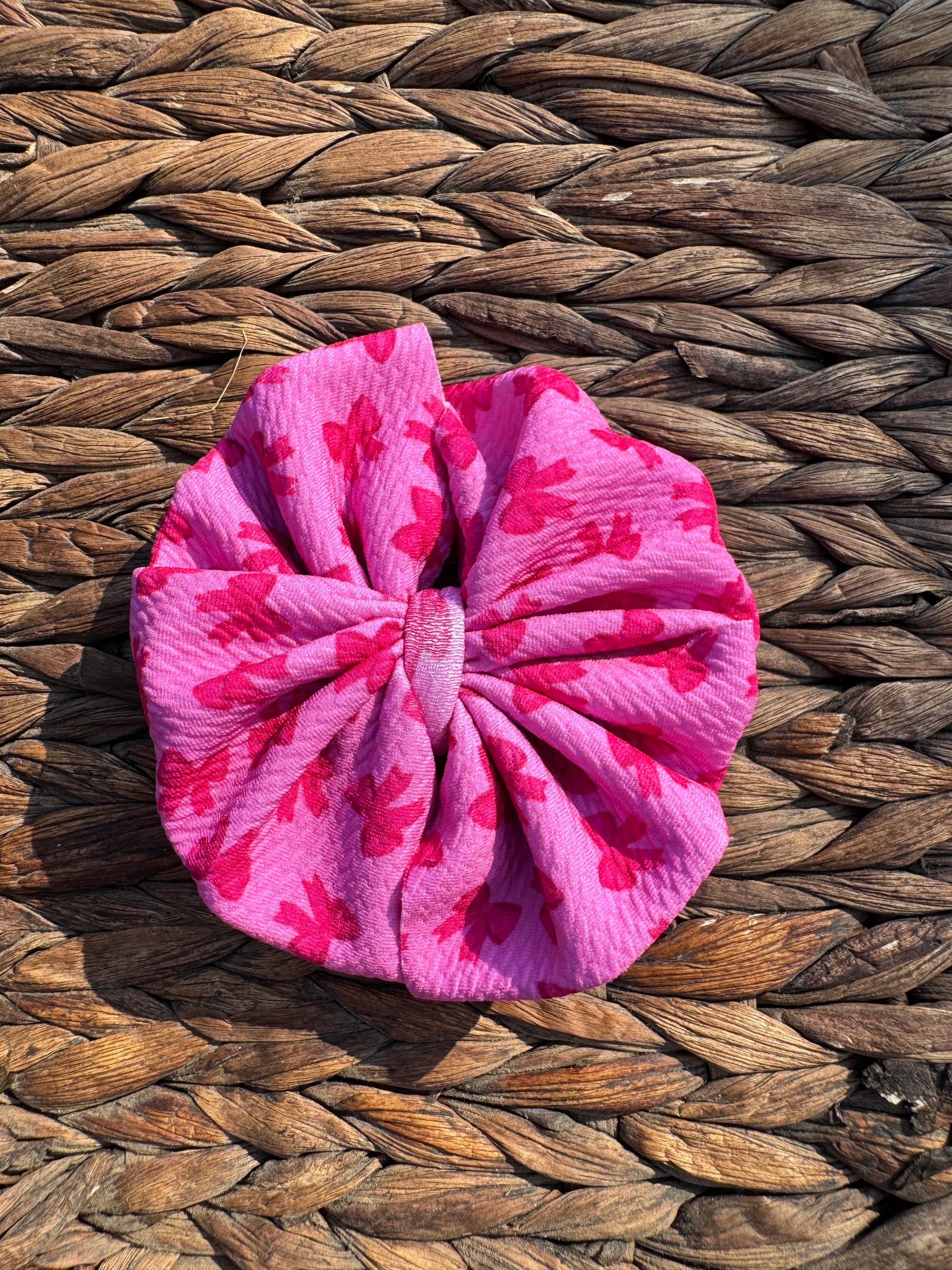 Red Bows on Hot Pink Fabric
