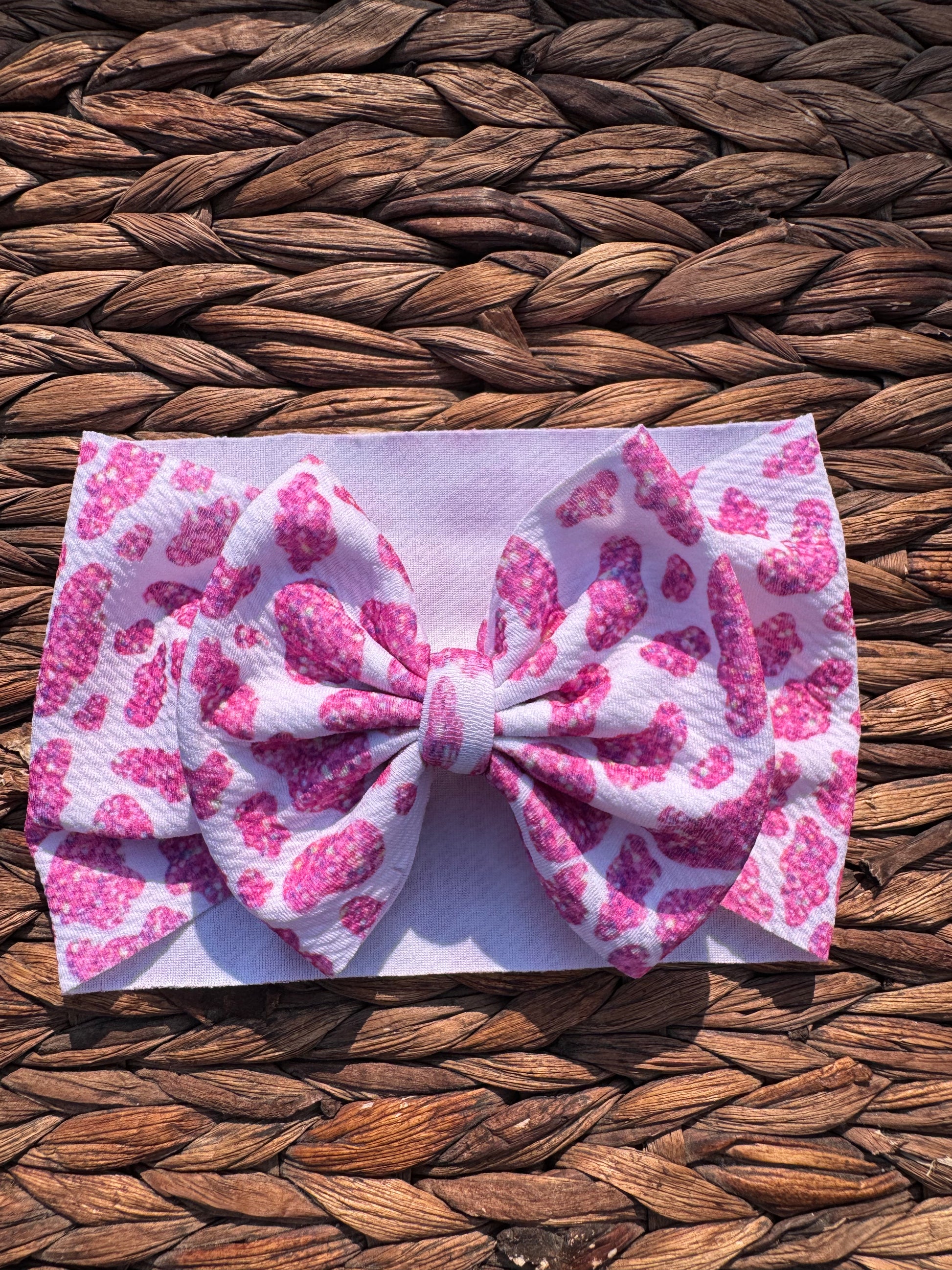 Pink Cow Print Fabric