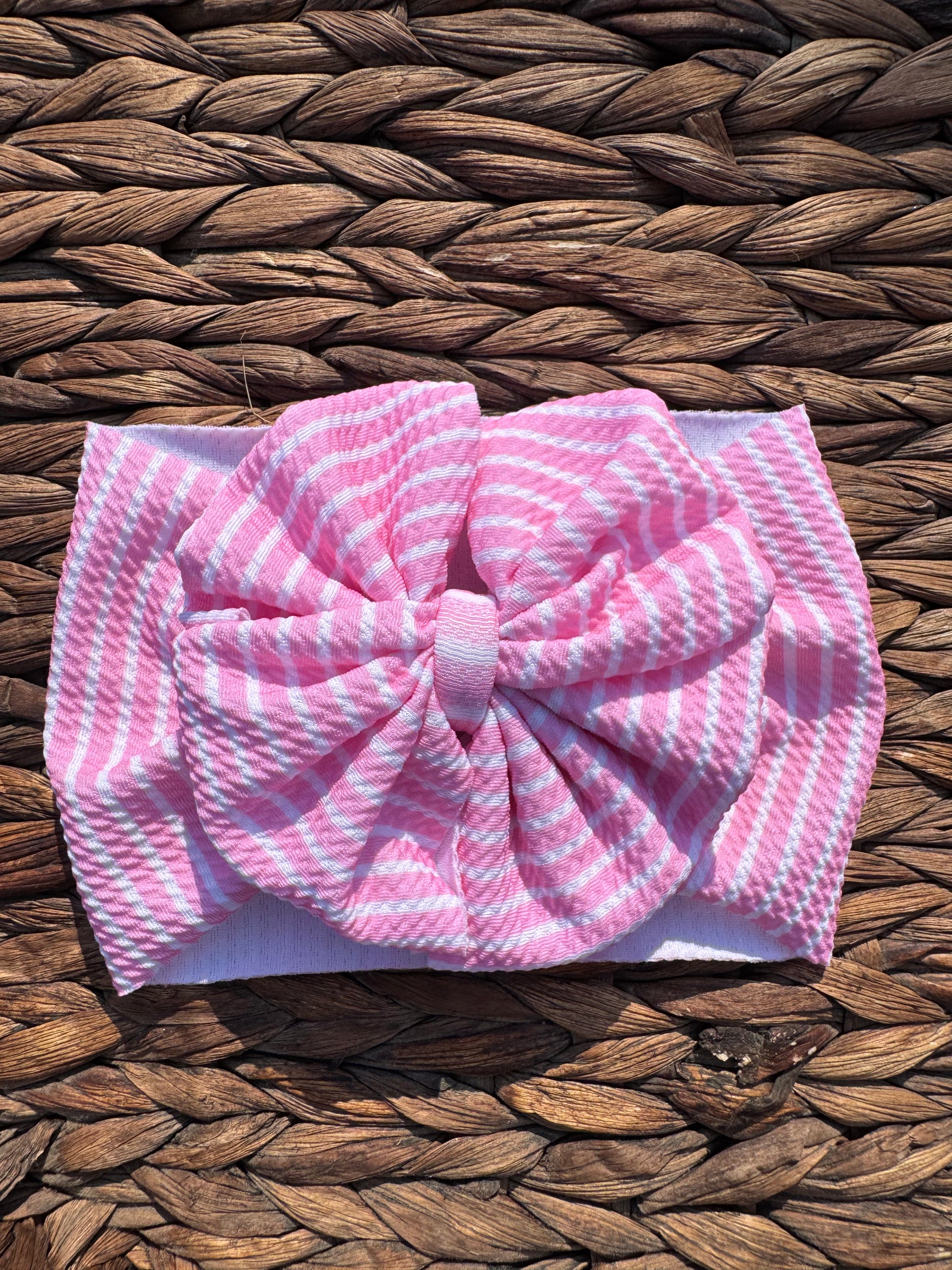 Pink with White Stripes Fabric