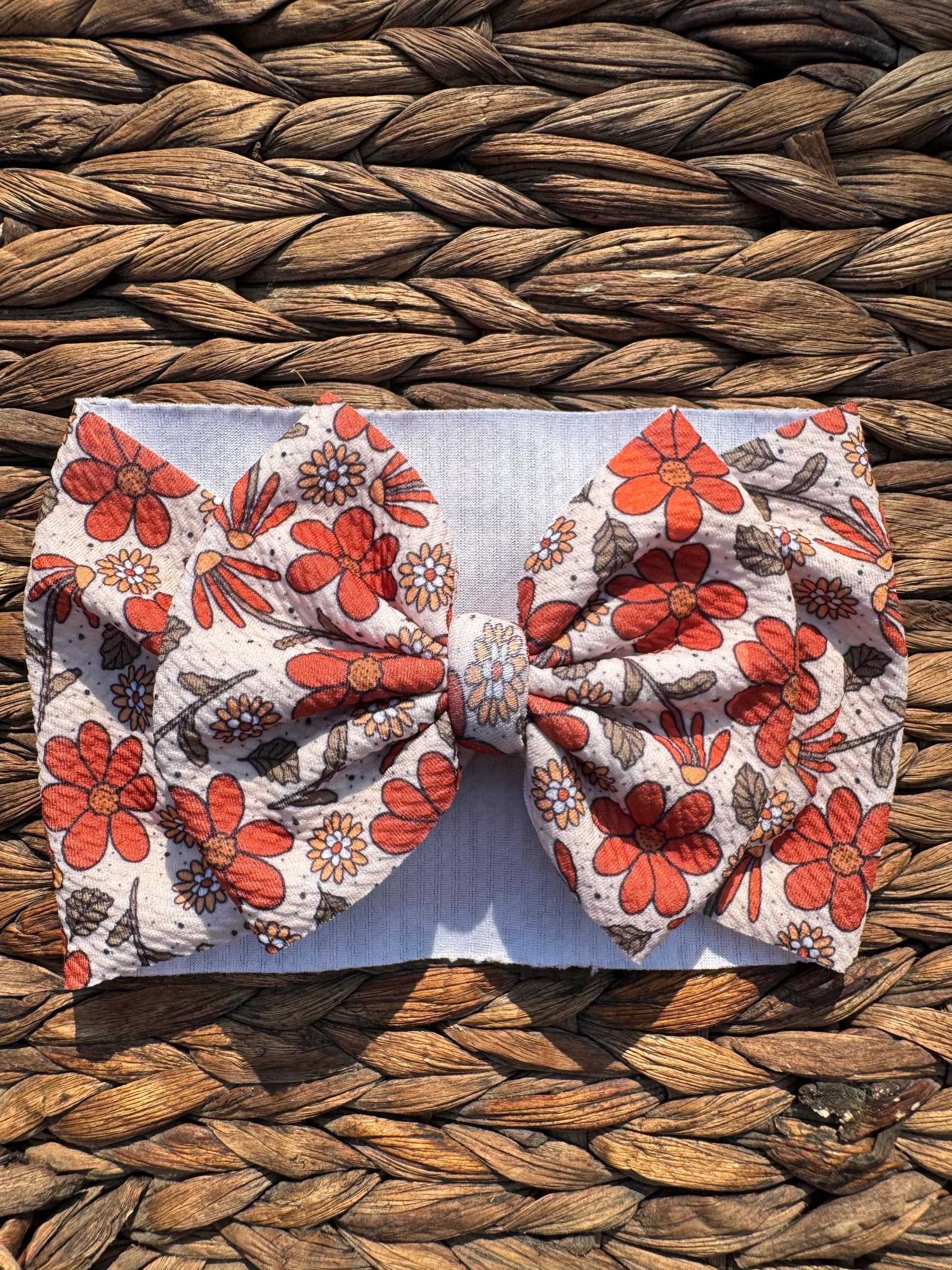 Orange Flowers Fabric
