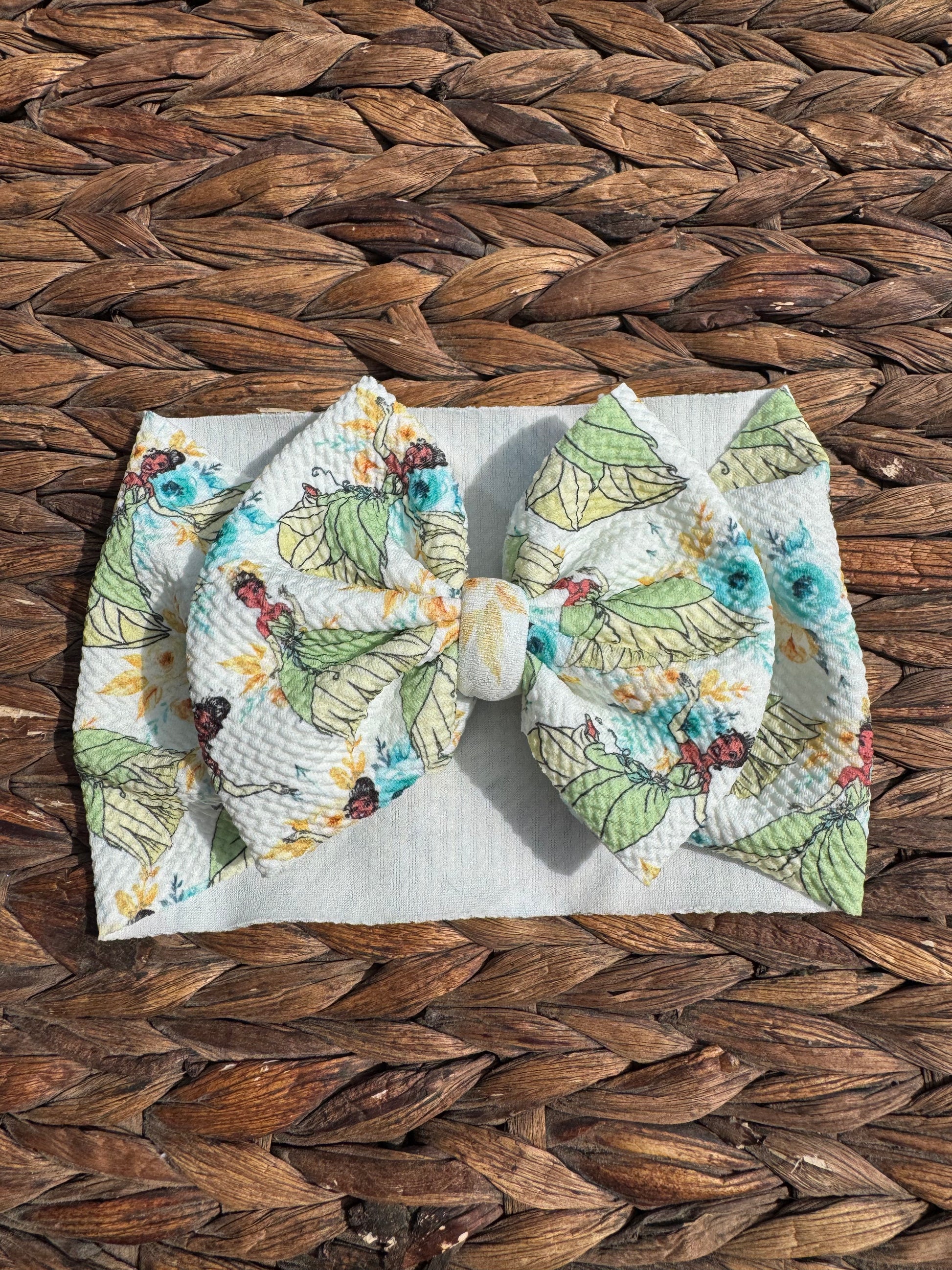 Green Dress bow head wrap