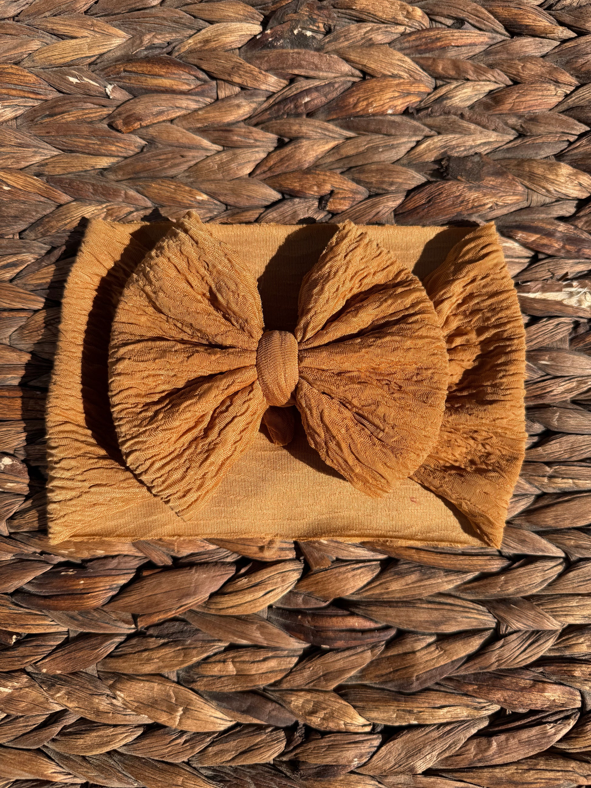 Dark Mustard Bow Head Wrap