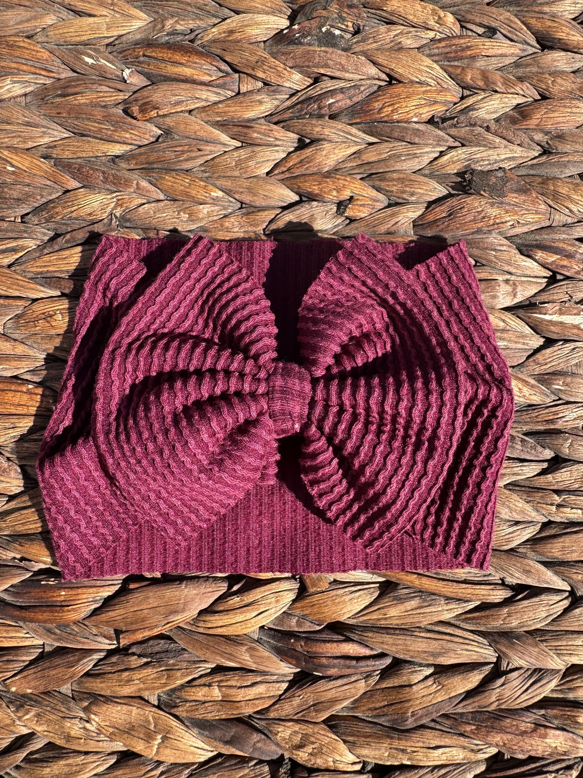 Maroon Bow Head Wrap