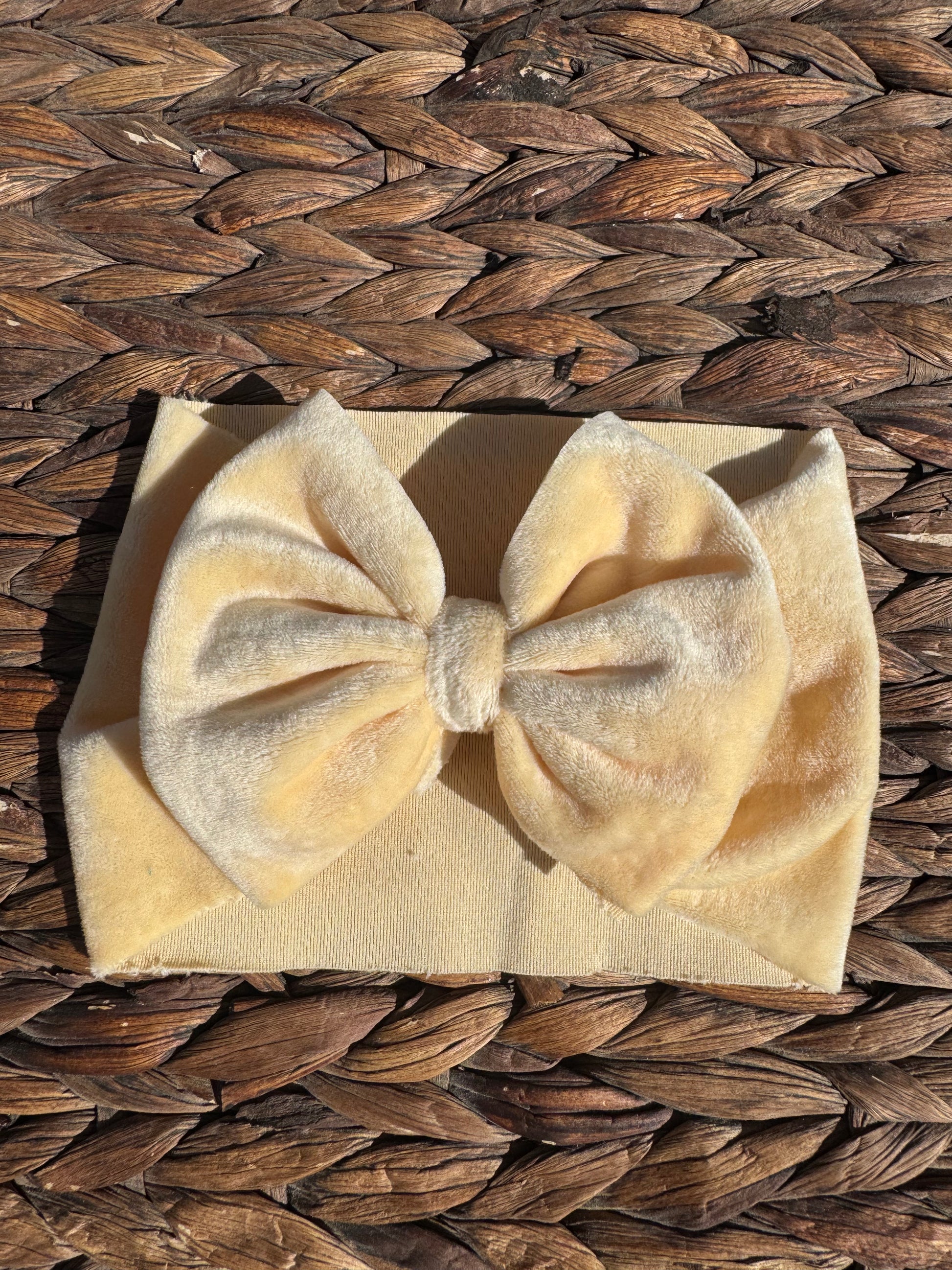 Pastel Yellow Bow Head Wrap