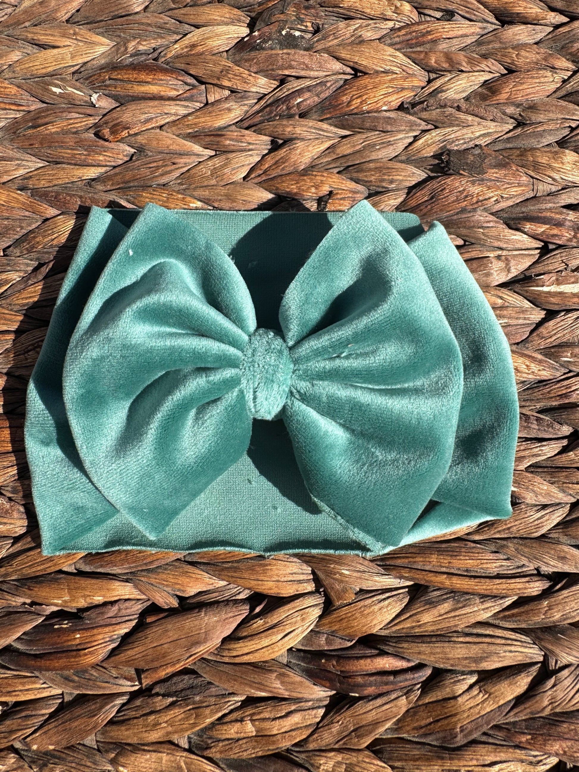 Emerald Green Bow Head Wrap