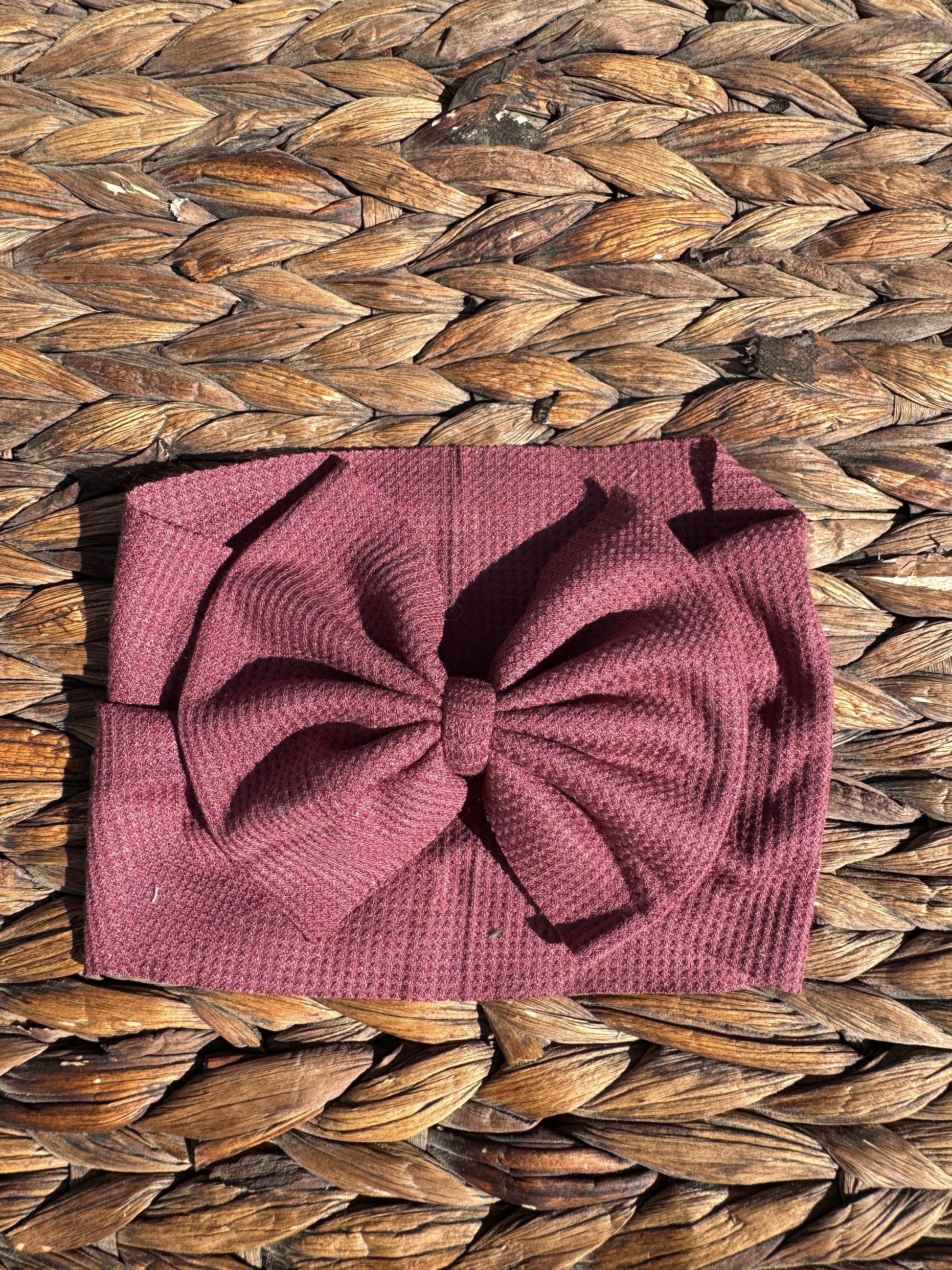 Maroon Bow Head Wrap