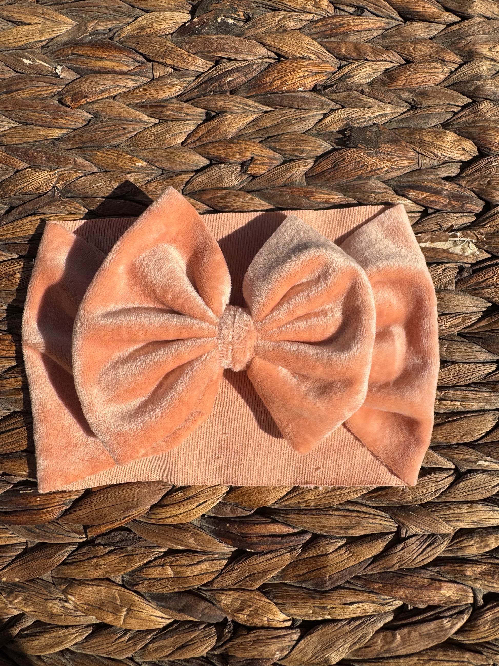 Peach Bow Head Wrap