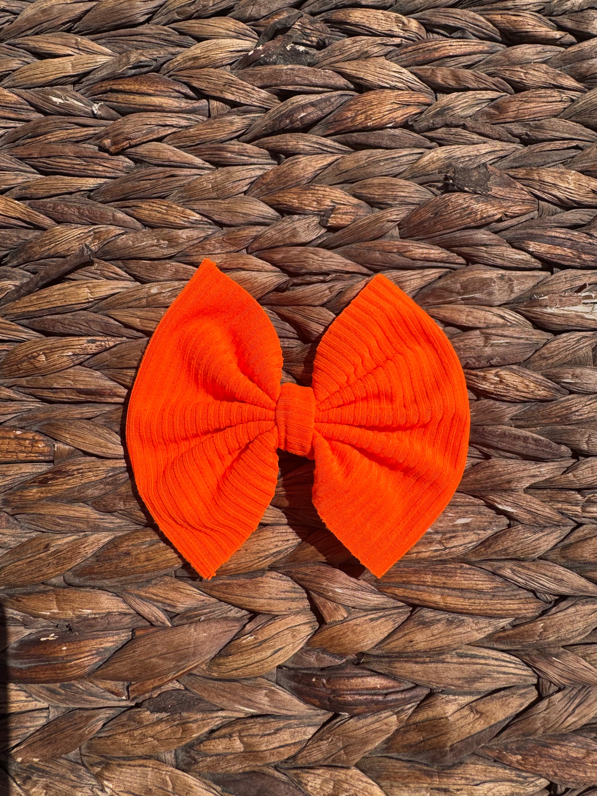 Neon Orange Ribbed Fabric