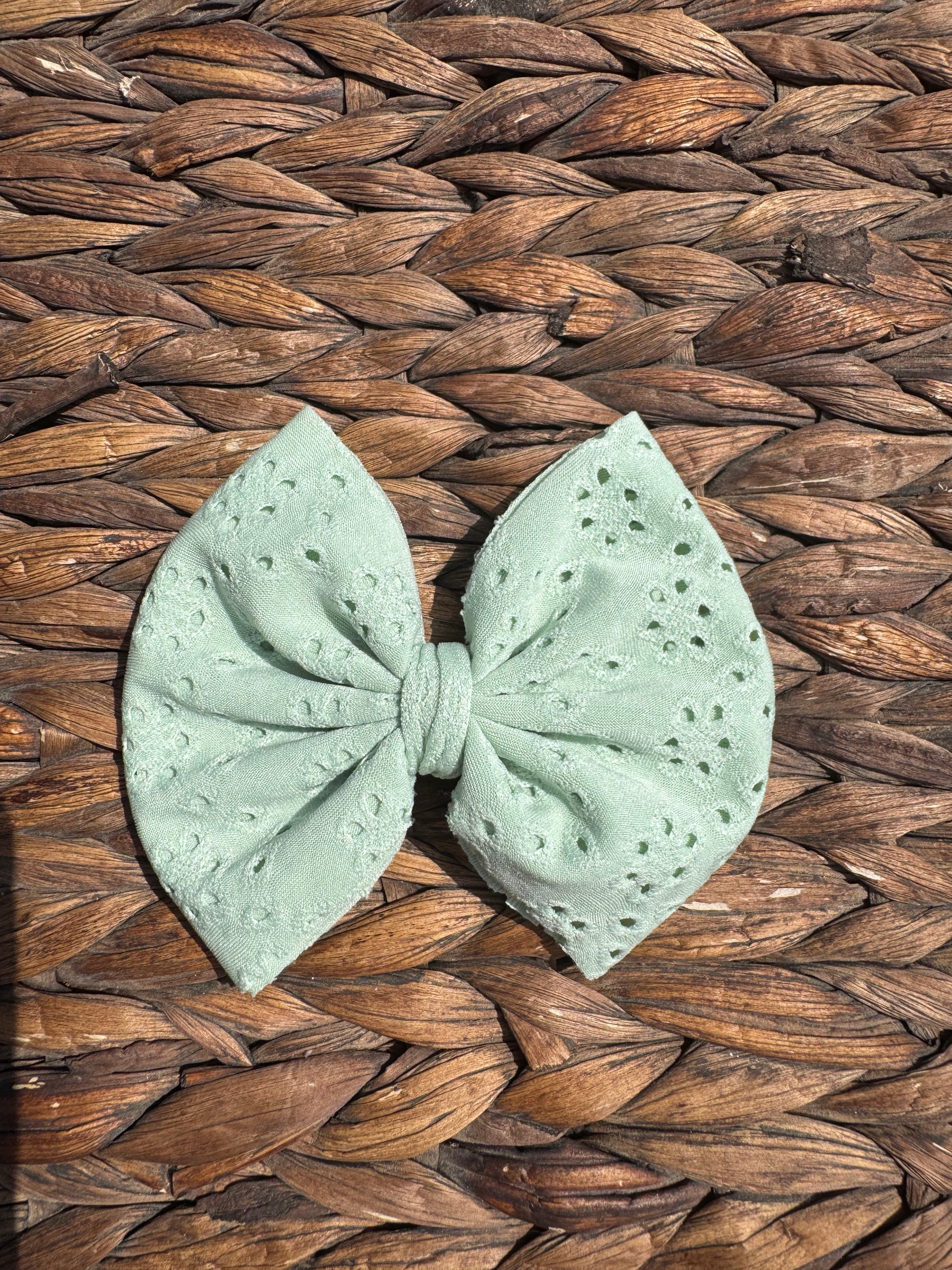 Sage Green Eyelet Fabric