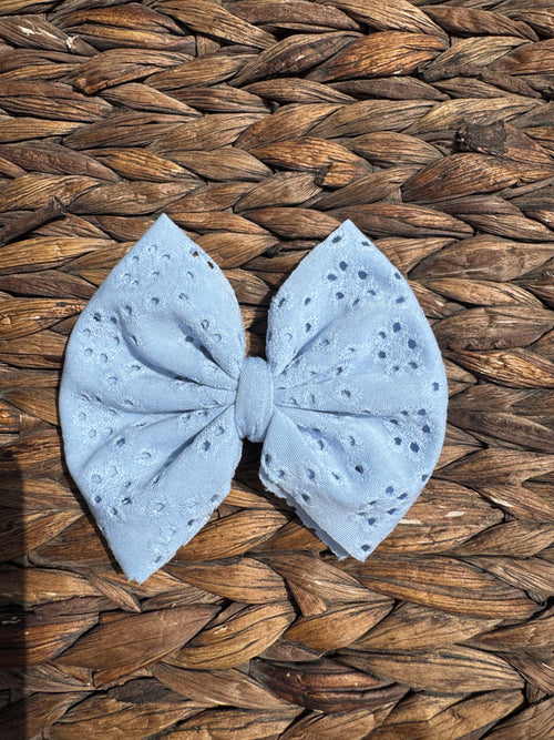 Baby Blue Eyelet Fabric