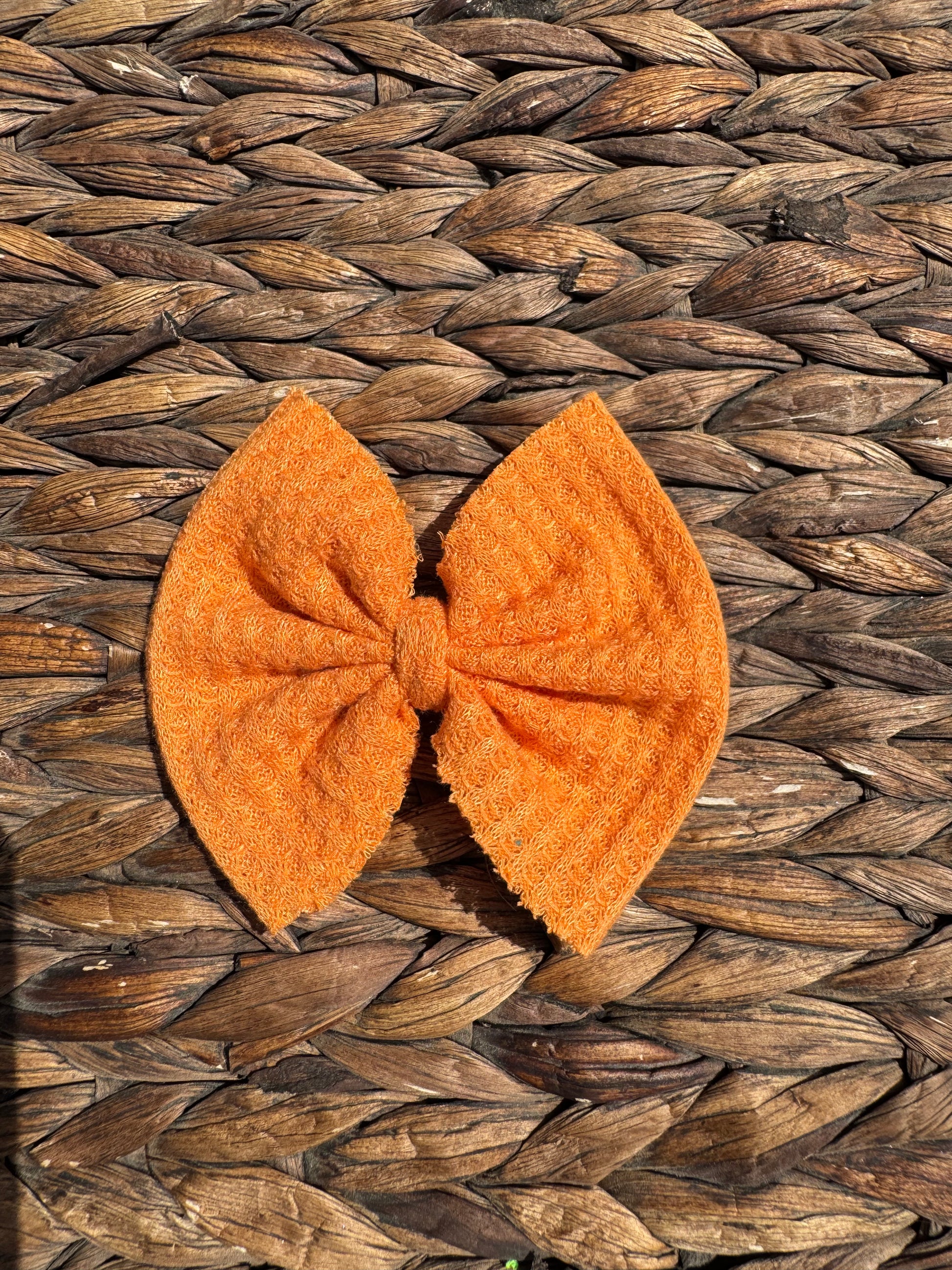 Orange Waffle Knit Fabric