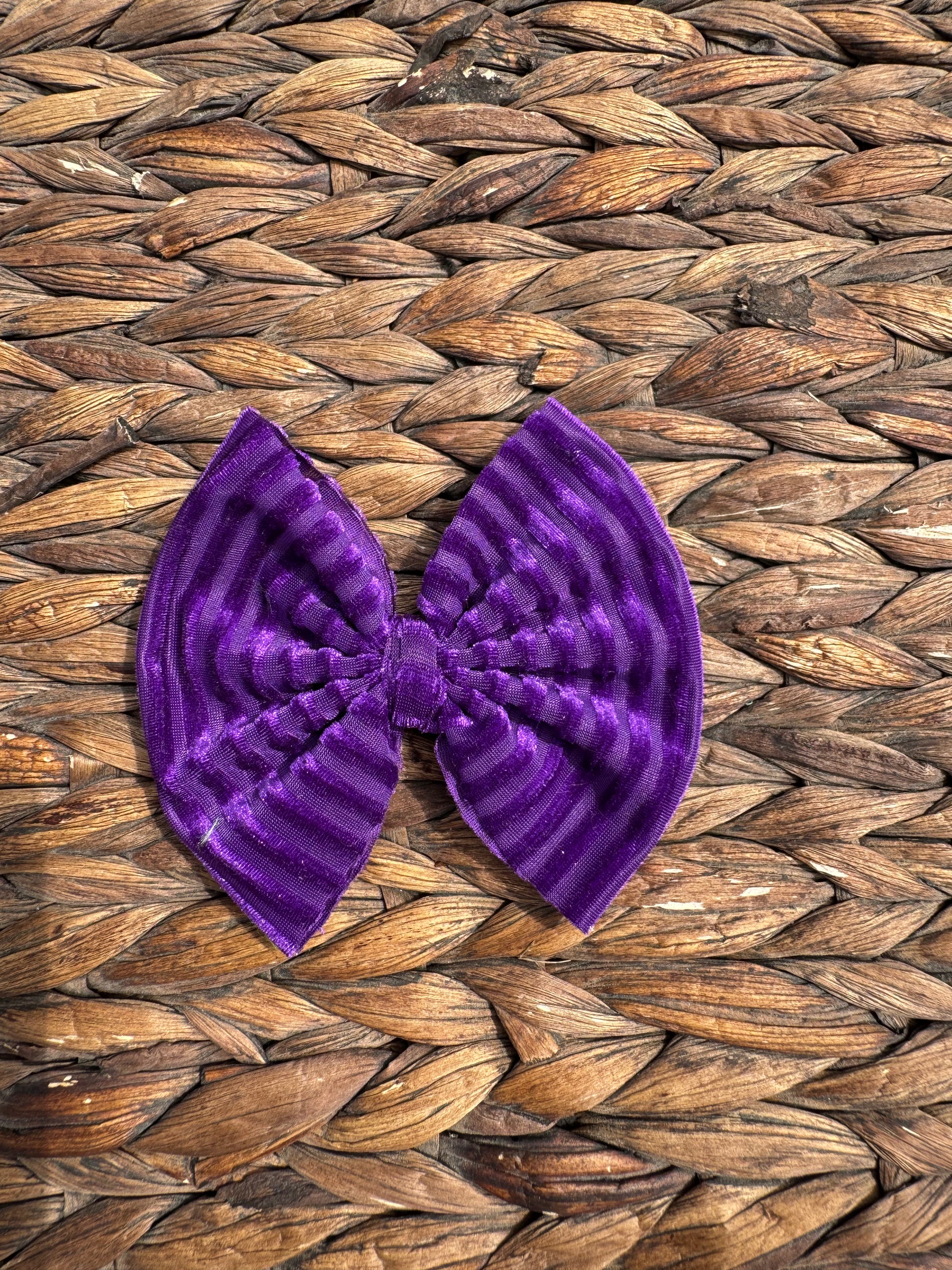 Purple Ribbed Velvet Fabric